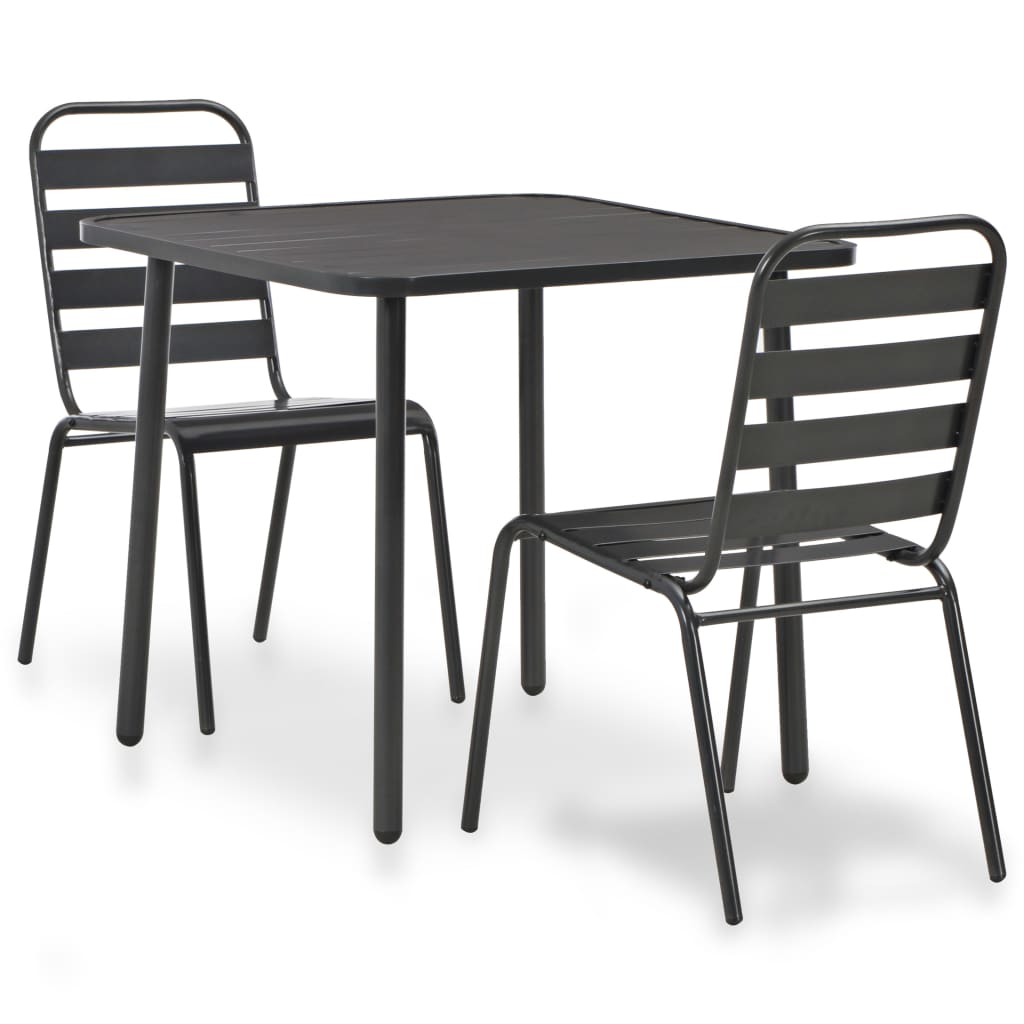 Bistro Set | Dark Grey | E-coated and powder-coated steel | Standard