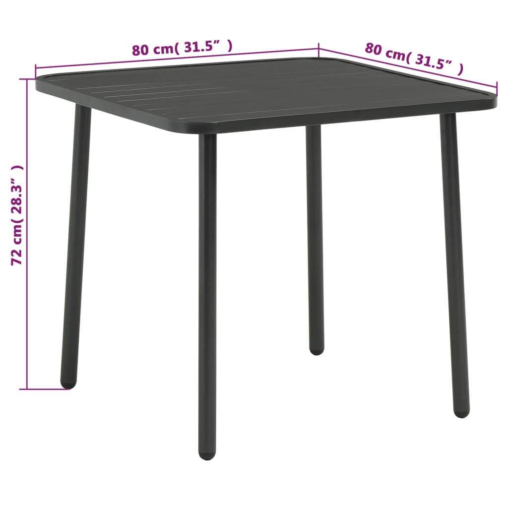 Bistro Set | Dark Grey | E-coated and powder-coated steel | Standard