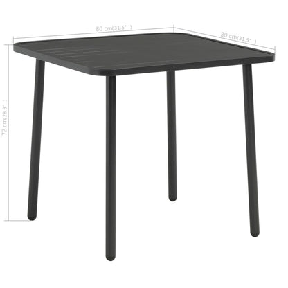 Steel Dining Set | Dark grey | E-coated steel, powder-coated steel
