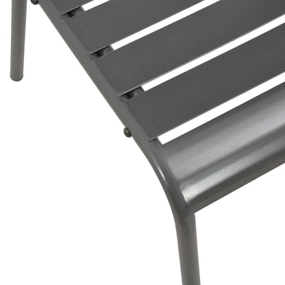 Steel Dining Set | Dark grey | E-coated steel, powder-coated steel