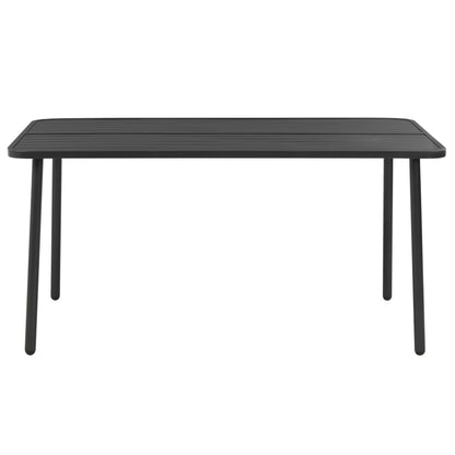 Steel Dining Set | Dark grey | E-coated and powder-coated steel