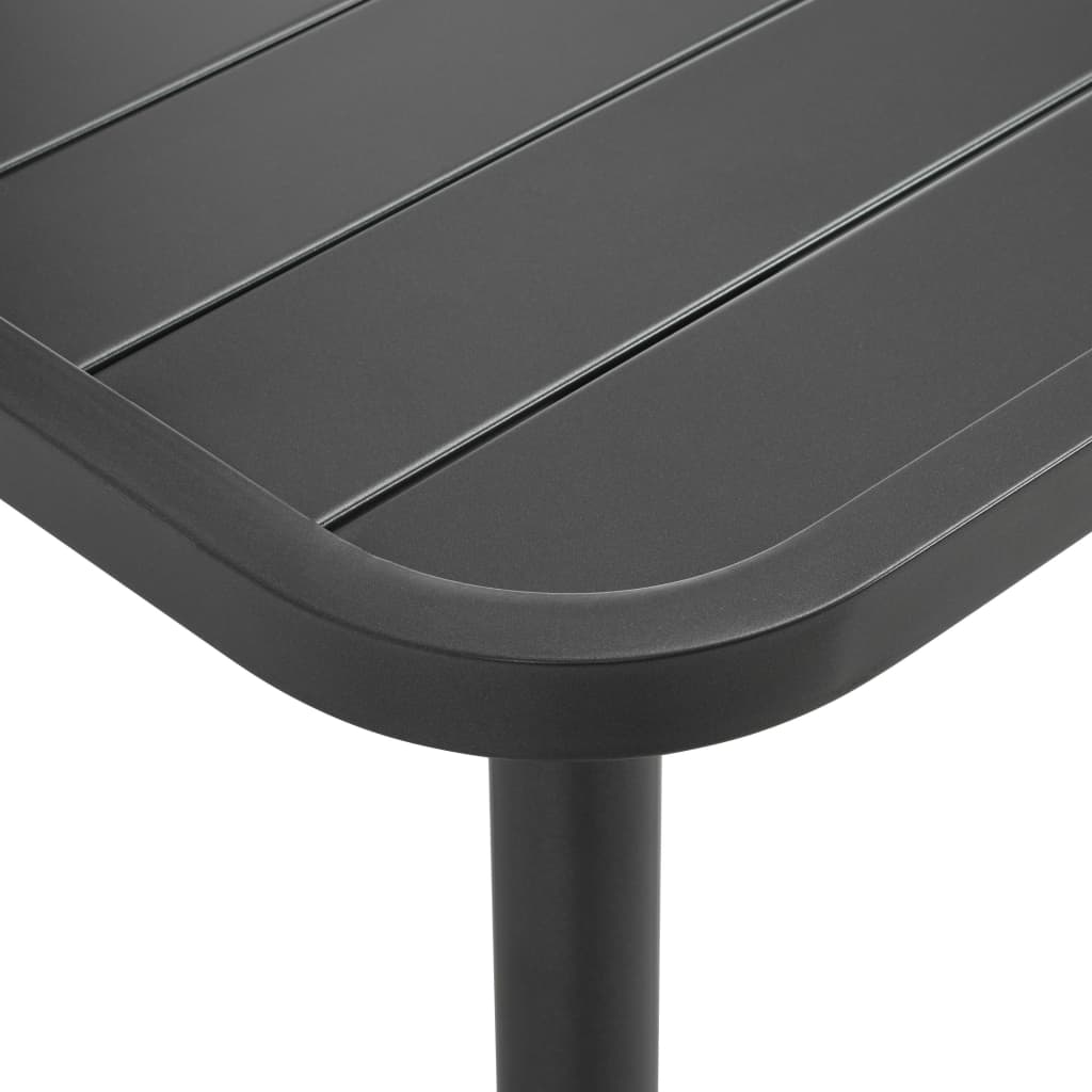 Steel Dining Set | Dark grey | E-coated and powder-coated steel