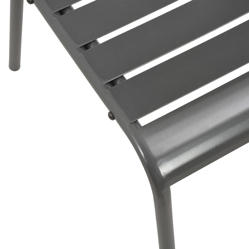 Steel Dining Set | Dark grey | E-coated and powder-coated steel