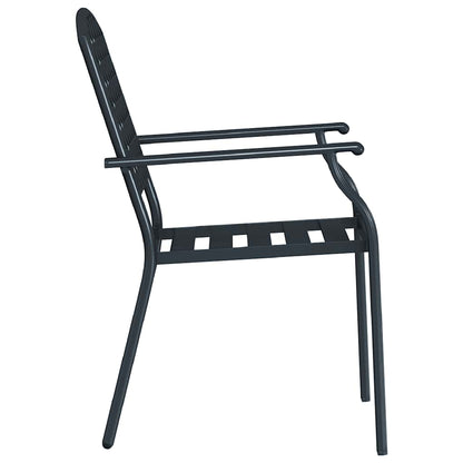 Stackable Outdoor Chairs 2 pcs Steel Anthracite