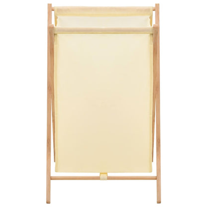 Laundry Basket Cedar Wood and Fabric Beige 42x41x64 cm