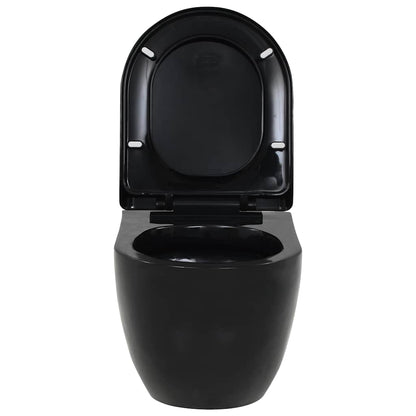 Wall-Hung Toilet Ceramic Black
