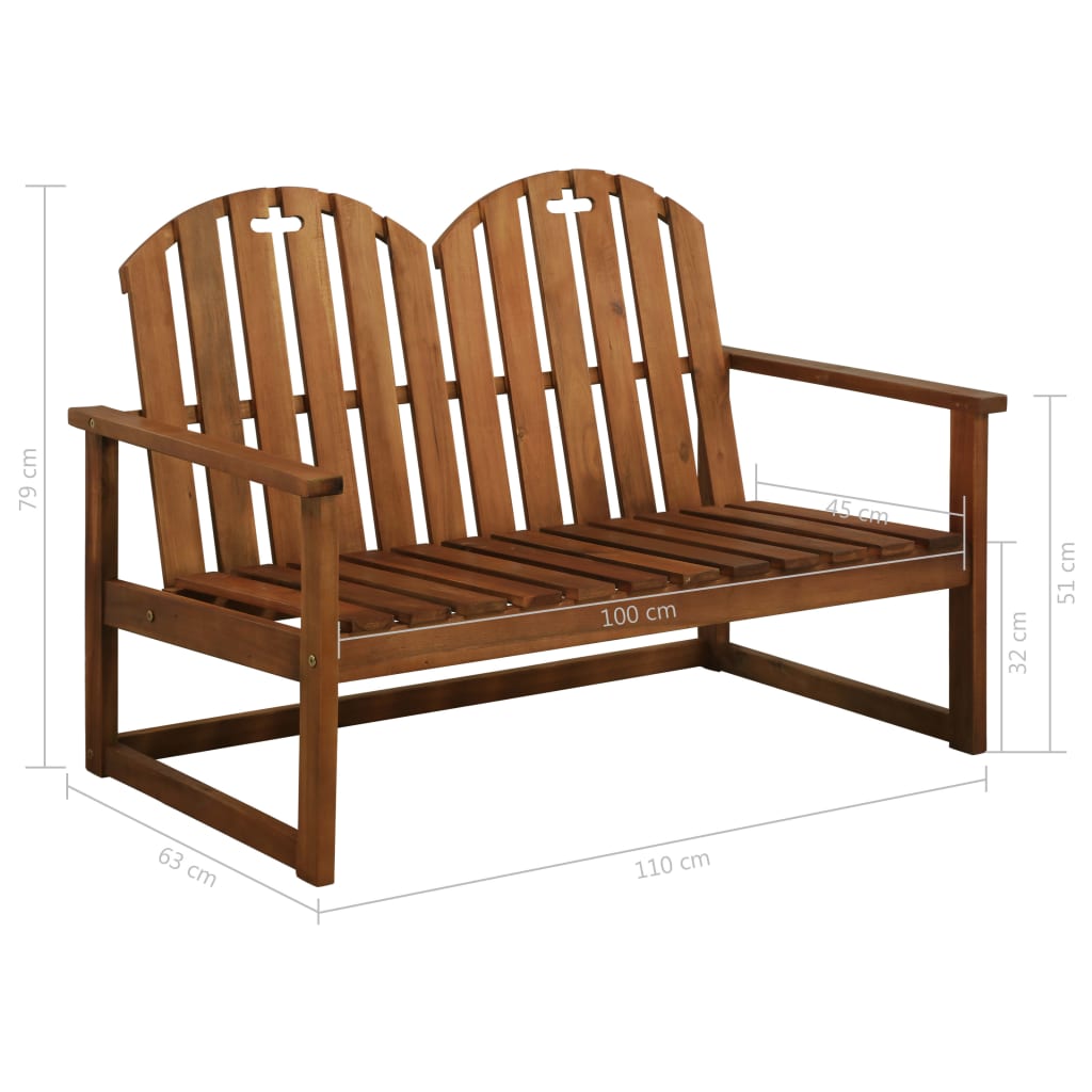 Garden Bench | Brown | Acacia wood | 110 cm |  Durable  | Garden Bench