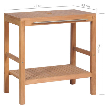 Bathroom Vanity Cabinet Solid Teak 74x45x75 cm