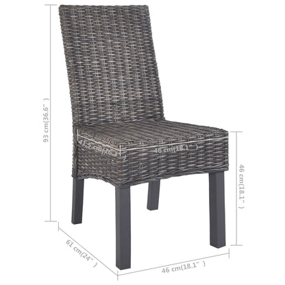 Dining Chair | Set of 2 | Brown with grey wash