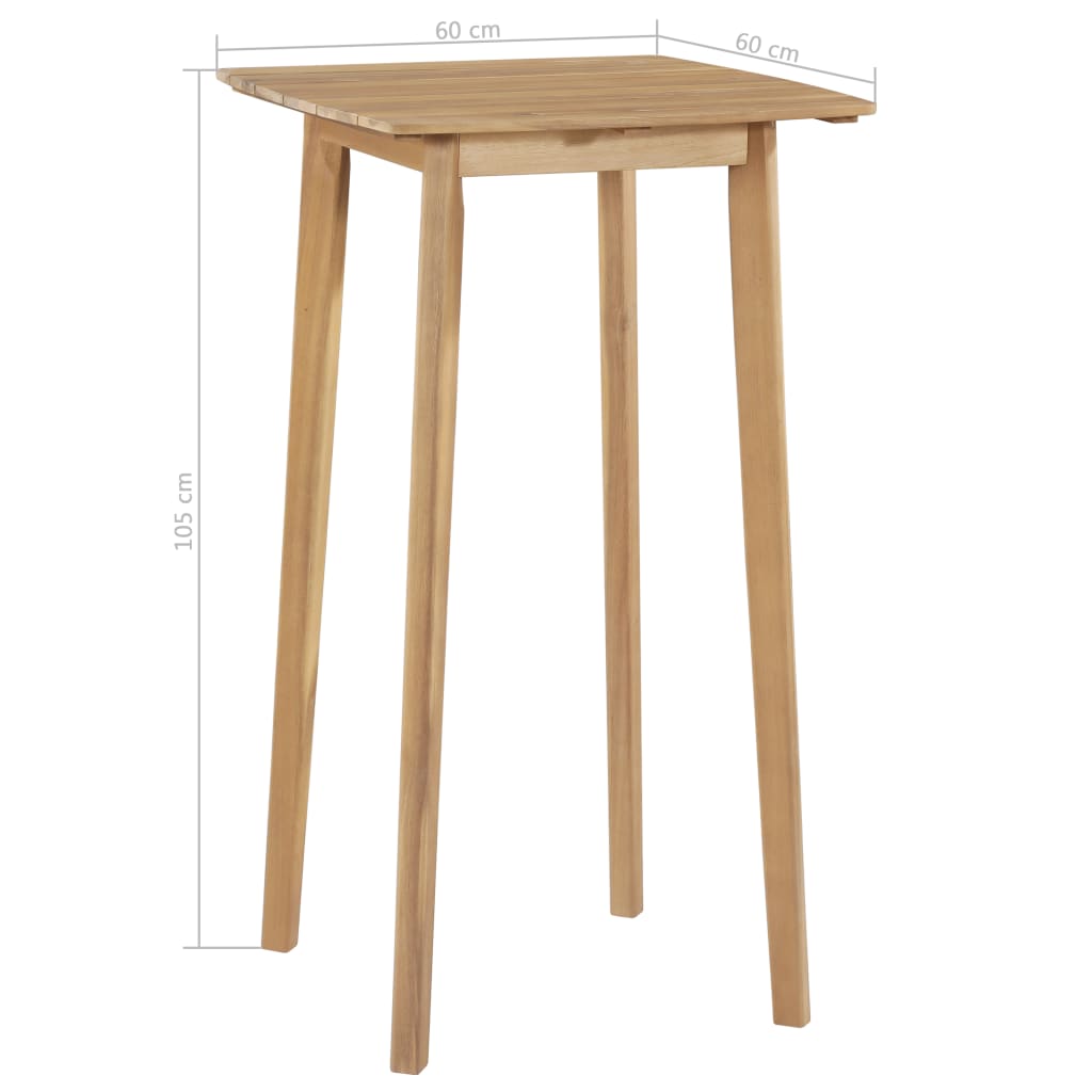 Bar Set | Brown | Solid Acacia Wood | Large | Durable | Bar Set | Square