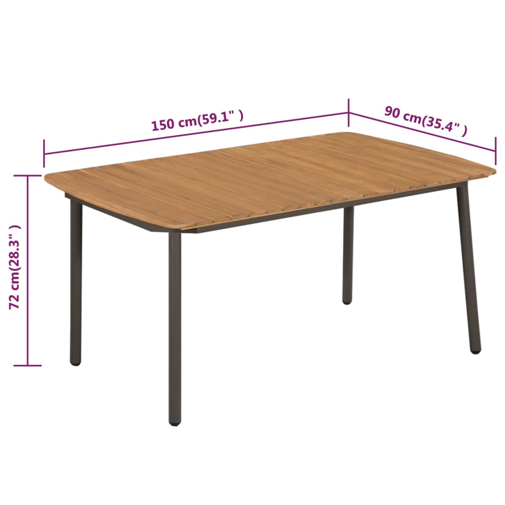 Dining Table | Brown | Solid Acacia wood | Large | Durable | Dining Table