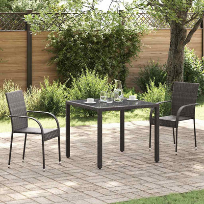 Dining Chair | Set of 2 | Brown | Poly Rattan | Standard | Stackable