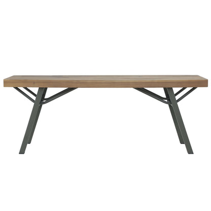 Garden Bench | Brown and Grey | Solid Acacia wood and Steel | 120 cm