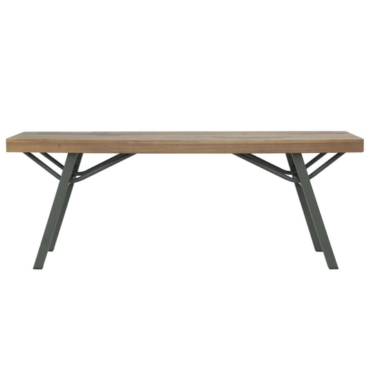Garden Bench | Brown and Grey | Solid Acacia wood and Steel | 120 cm
