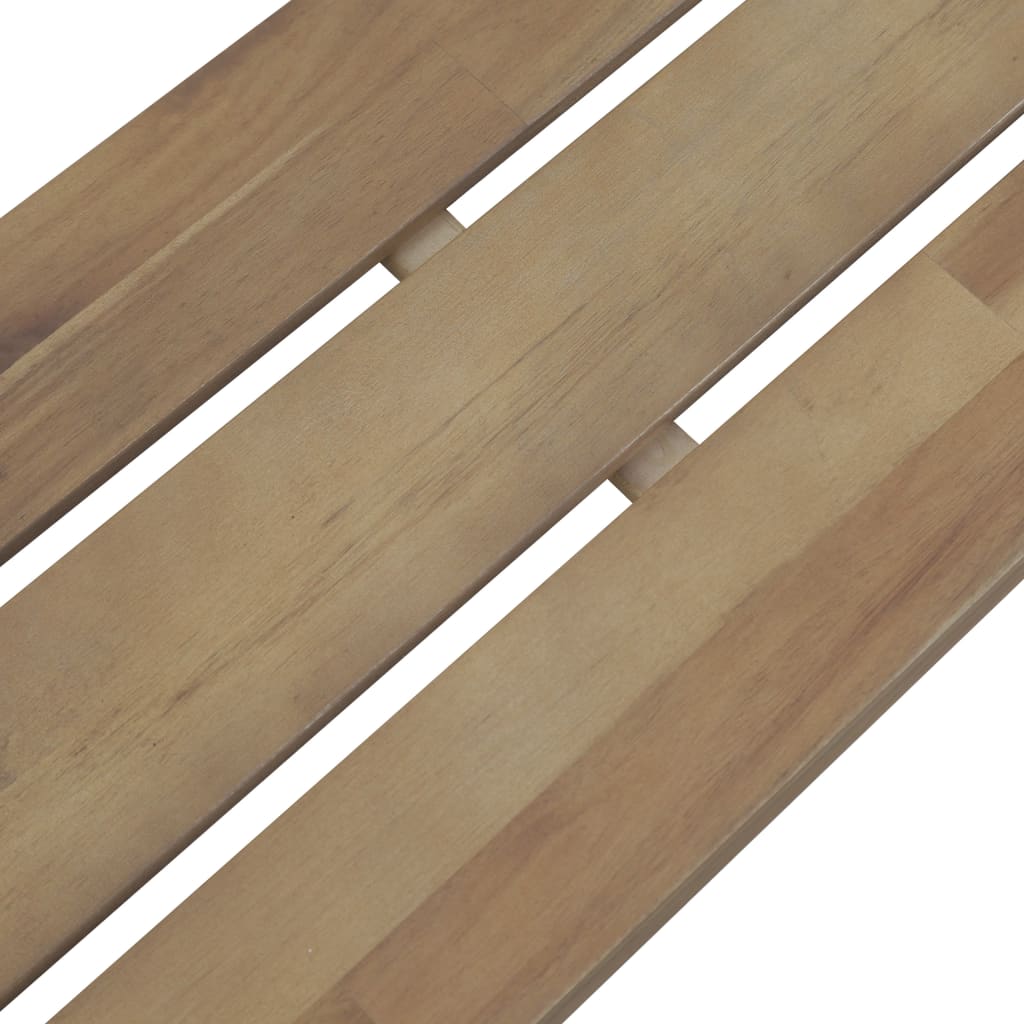 Garden Bench | Brown and Grey | Solid Acacia wood and Steel | 120 cm