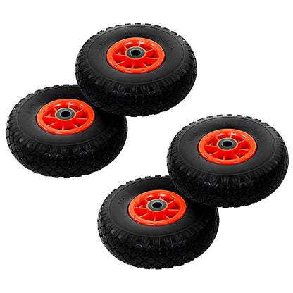 142972 vidaXL Sack Truck Wheels 4 pcs Solid PU 3.00-4 (260x85)
