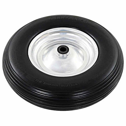 142979 vidaXL Wheelbarrow Wheels 2 pcs with Axles Solid PU 4.00-8 390 mm