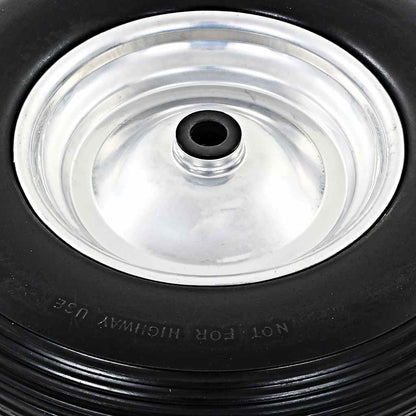 142979 vidaXL Wheelbarrow Wheels 2 pcs with Axles Solid PU 4.00-8 390 mm