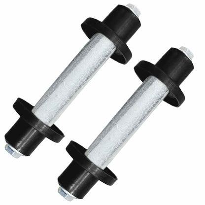 142979 vidaXL Wheelbarrow Wheels 2 pcs with Axles Solid PU 4.00-8 390 mm
