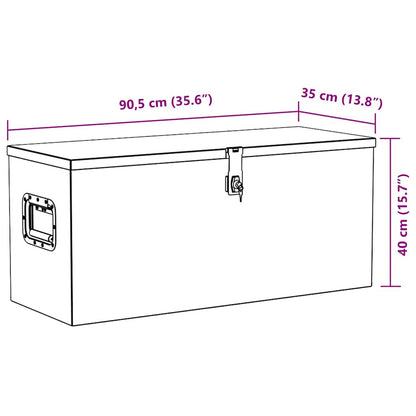 Aluminium Box 90.5x35x40 cm Silver