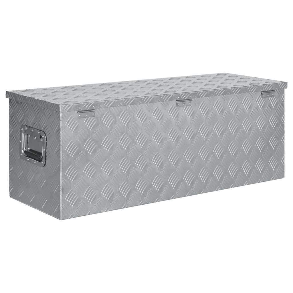 142941 vidaXL Aluminium Box 110,5x38,5x40 cm Silver