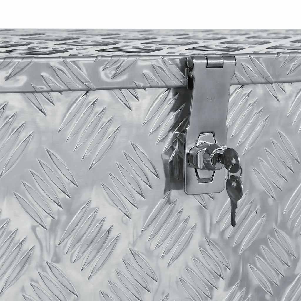 142941 vidaXL Aluminium Box 110,5x38,5x40 cm Silver