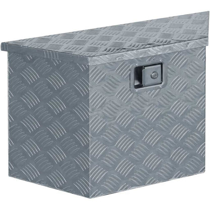 142942 vidaXL Aluminium Box 70x24x42 cm Trapezoid Silver