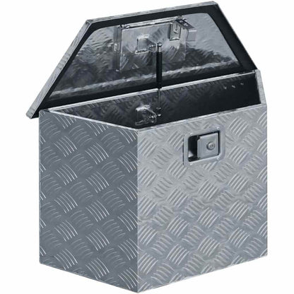 142942 vidaXL Aluminium Box 70x24x42 cm Trapezoid Silver