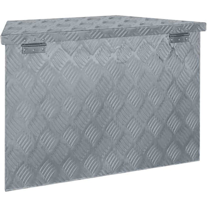 142942 vidaXL Aluminium Box 70x24x42 cm Trapezoid Silver