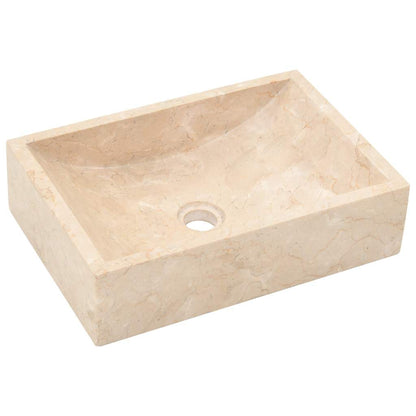 142773 vidaXL Sink 45x30x12 cm Marble High Gloss Cream