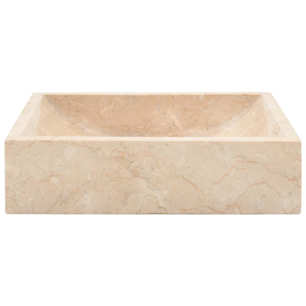 142773 vidaXL Sink 45x30x12 cm Marble High Gloss Cream