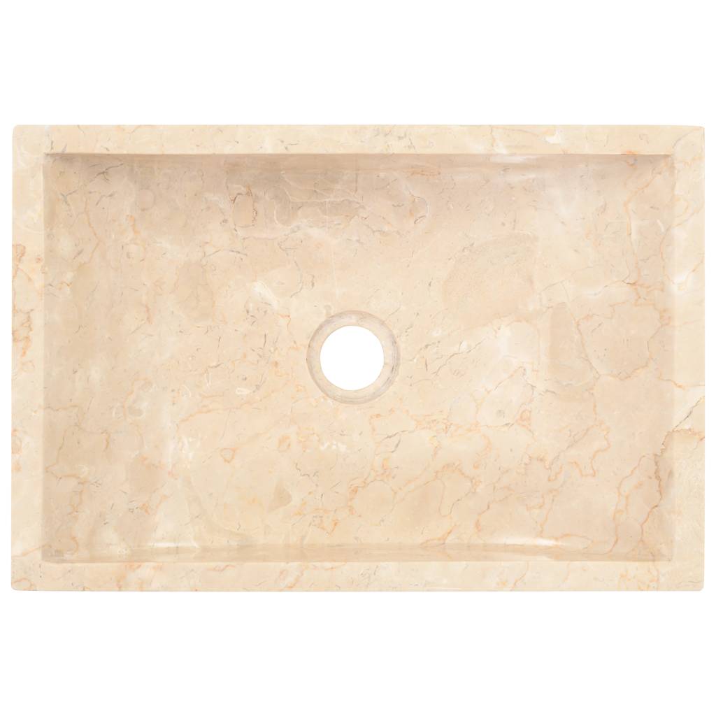 142773 vidaXL Sink 45x30x12 cm Marble High Gloss Cream