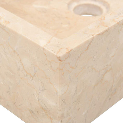 142773 vidaXL Sink 45x30x12 cm Marble High Gloss Cream