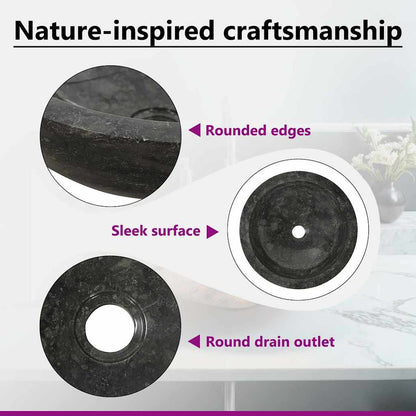 142774 vidaXL Sink 40x12 cm Marble Black