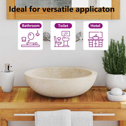142775 vidaXL Sink 40x12 cm Marble Cream