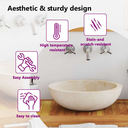 142775 vidaXL Sink 40x12 cm Marble Cream