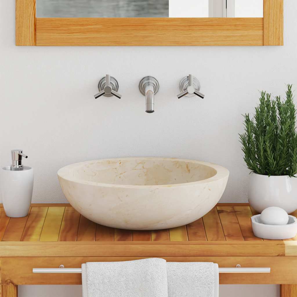 142775 vidaXL Sink 40x12 cm Marble Cream