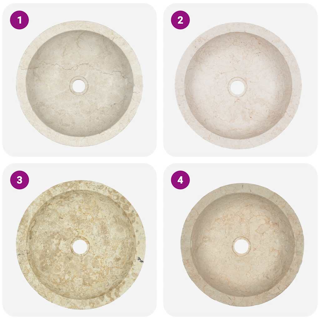 Sink 40x12 cm Marble Cream