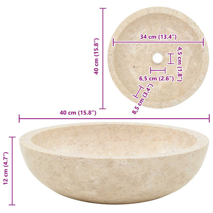 Sink 40x12 cm Marble Cream