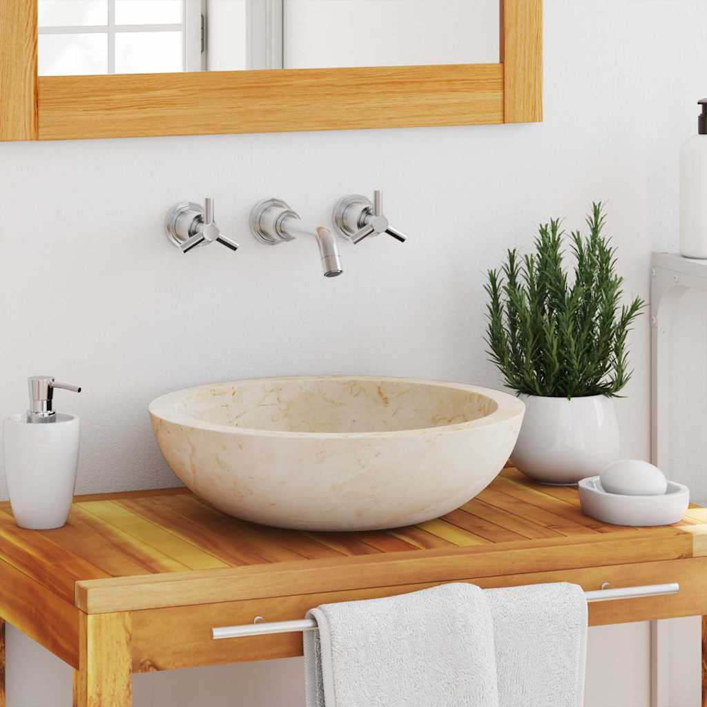 142775 vidaXL Sink 40x12 cm Marble Cream