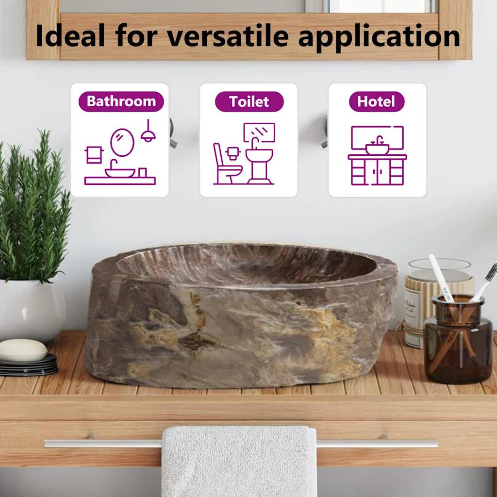 142778 vidaXL Sink 45x35x15 cm Fossil Stone Cream