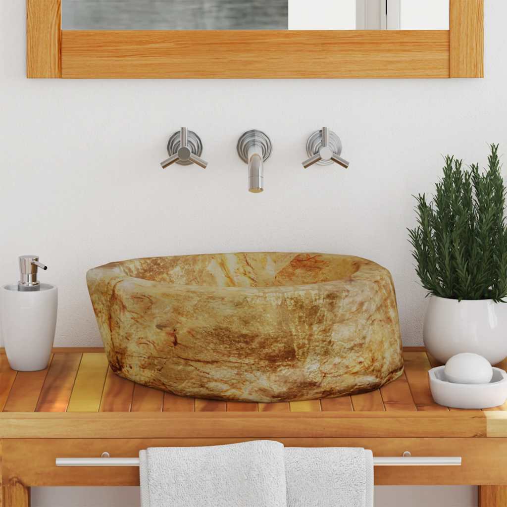 142778 vidaXL Sink 45x35x15 cm Fossil Stone Cream