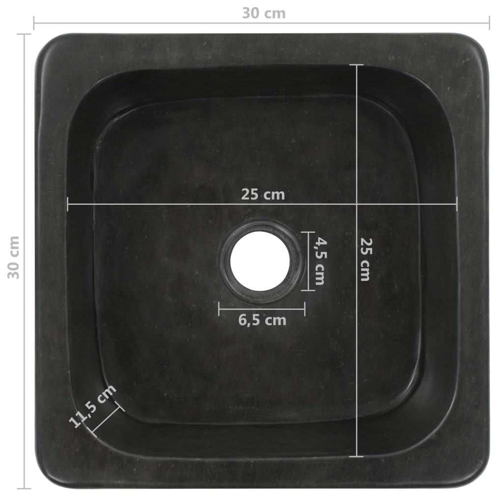 Sink 30x30x15 cm Riverstone Black