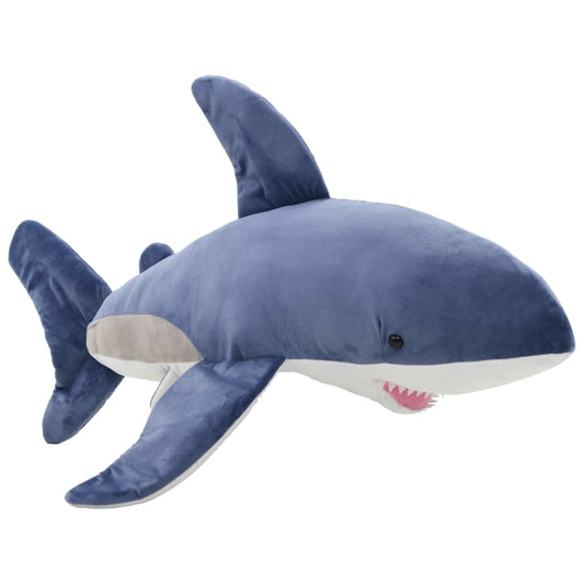 80227 vidaXL White Shark Cuddly Toy Plush Blue and White
