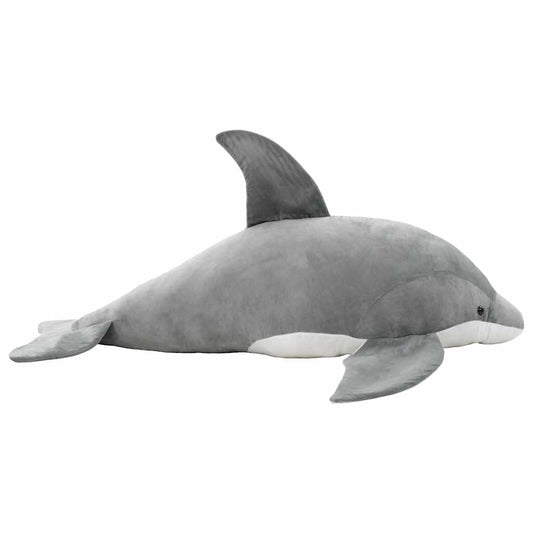 80231 vidaXL Dolphin Cuddly Toy Plush Grey
