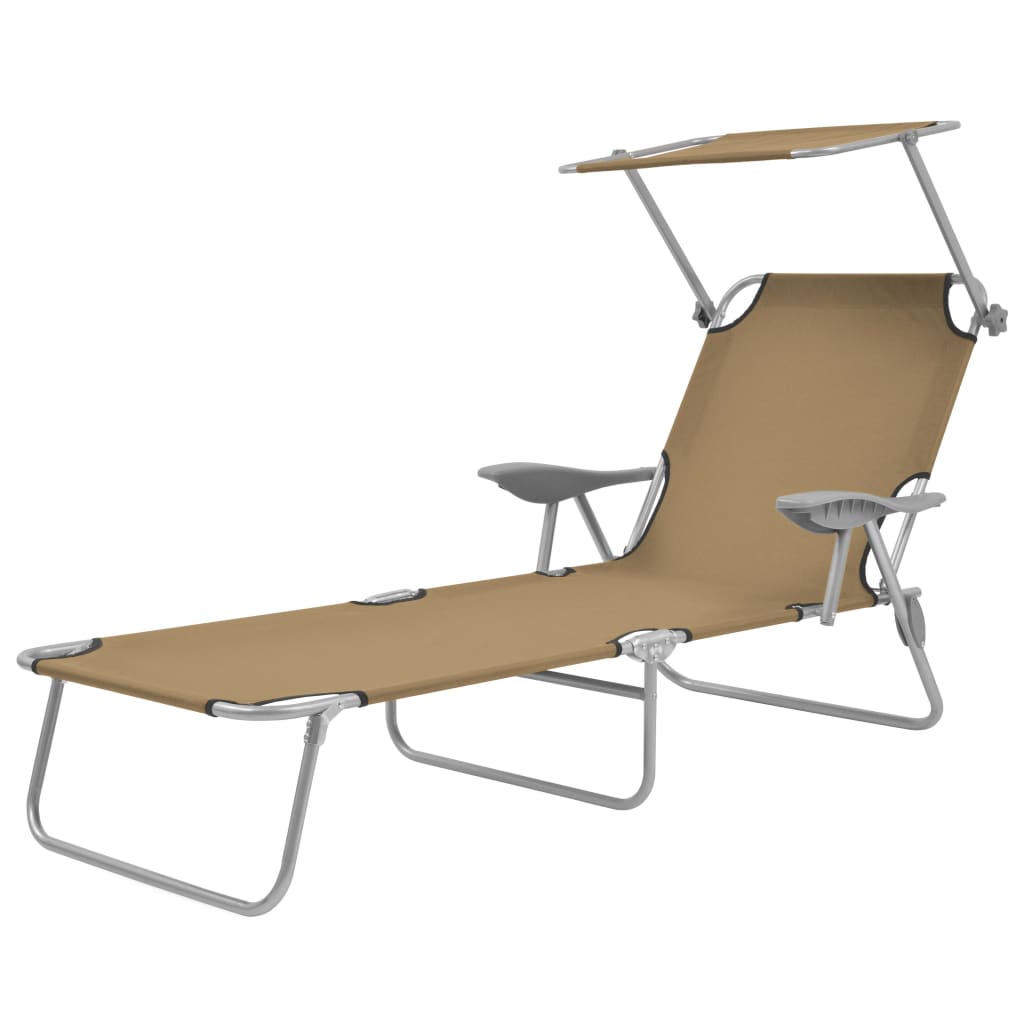 Sunlounger | Taupe | Powder-coated steel, Oxford fabric | Medium