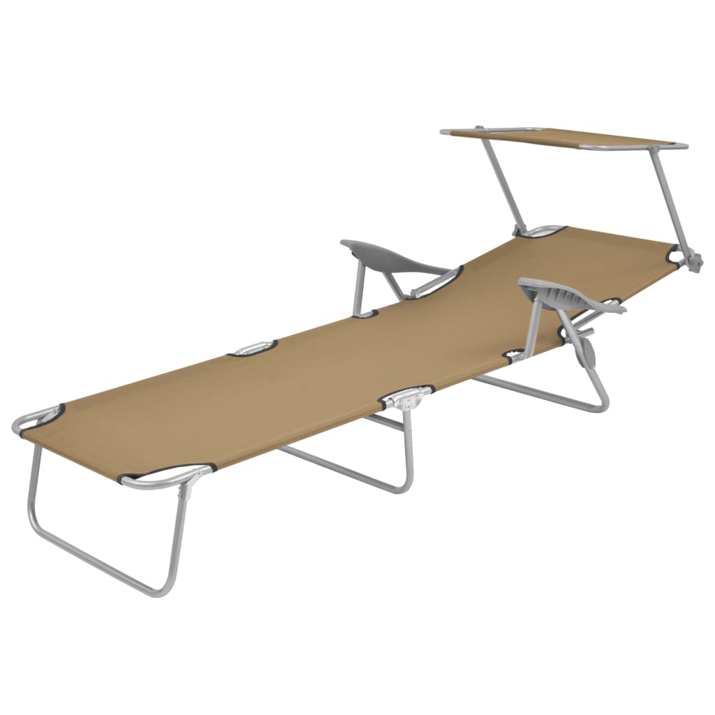 Sunlounger | Taupe | Powder-coated steel, Oxford fabric | Medium
