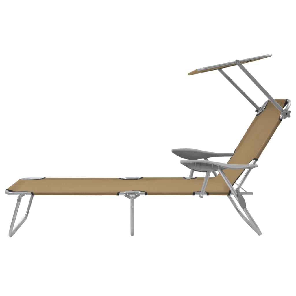 Sunlounger | Taupe | Powder-coated steel, Oxford fabric | Medium