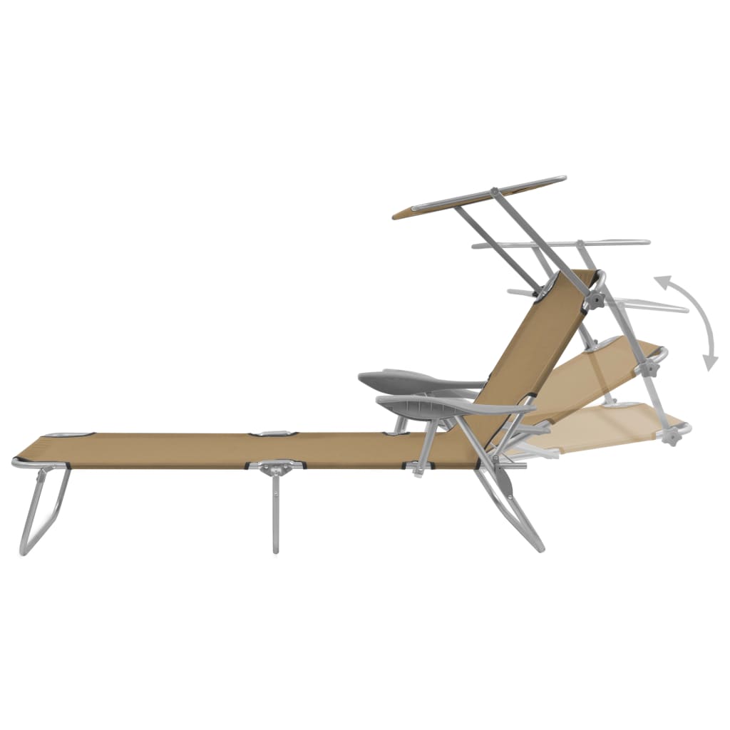 Sunlounger | Taupe | Powder-coated steel, Oxford fabric | Medium