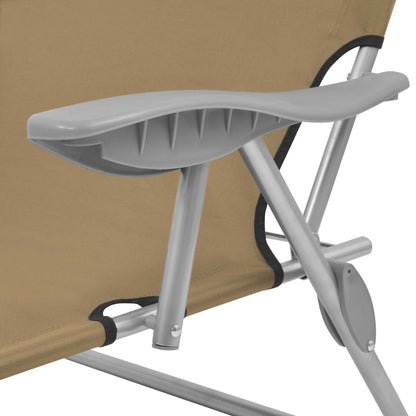 Sunlounger | Taupe | Powder-coated steel, Oxford fabric | Medium